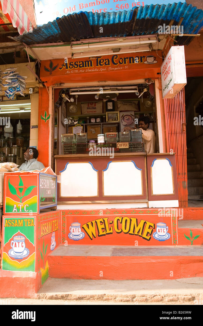 A tea shop close to Commercial Street in Bangalore, India. The shop sells  packs of tea from around India Stock Photo - Alamy