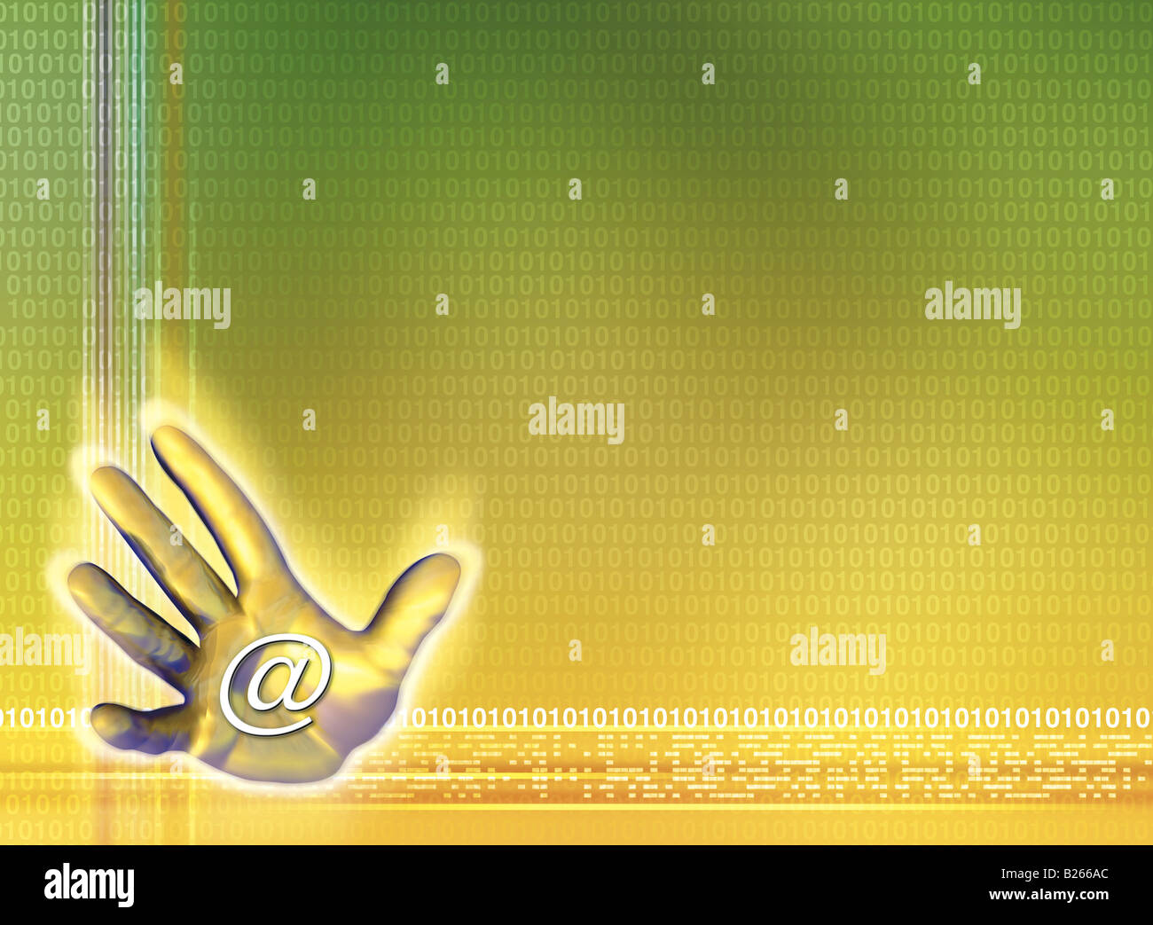 Digital background on hand Stock Photo - Alamy