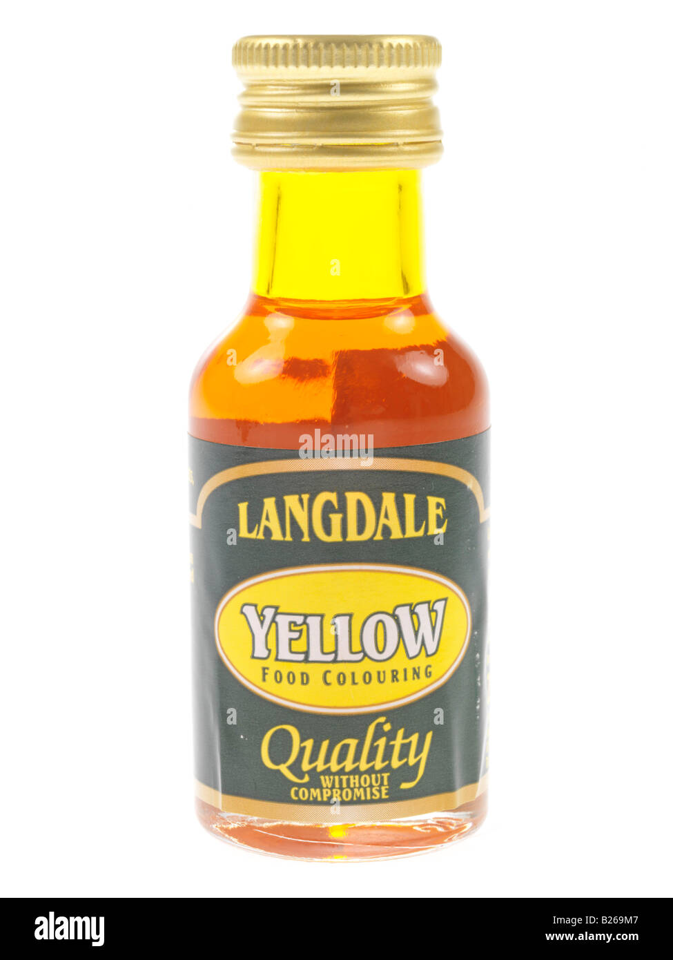 Bottles Of Langdale Food Colouring Isolated Against A White Background With A Clipping Path and No People Stock Photo