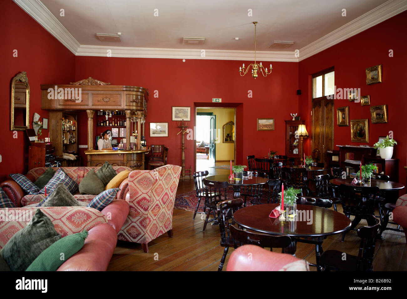Bar and lounge of the Shakespeare Hotel, Lithuania, Vilnius Stock Photo