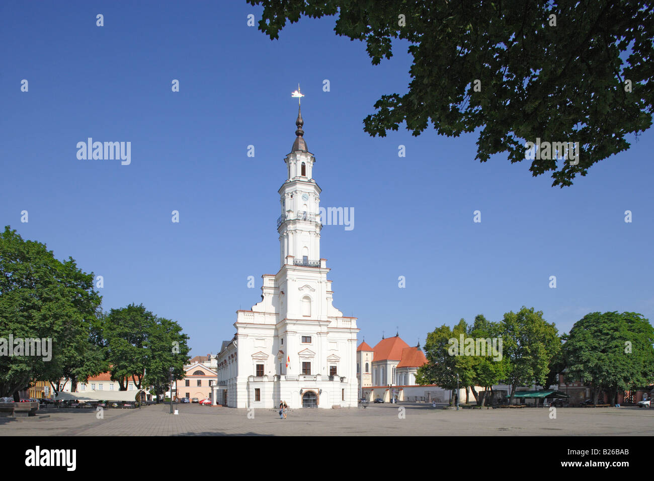 Kaunas town hall (also called the white swan), Lithuania Stock Photo