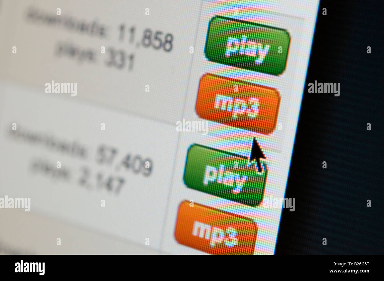 MP3 music download website Stock Photo