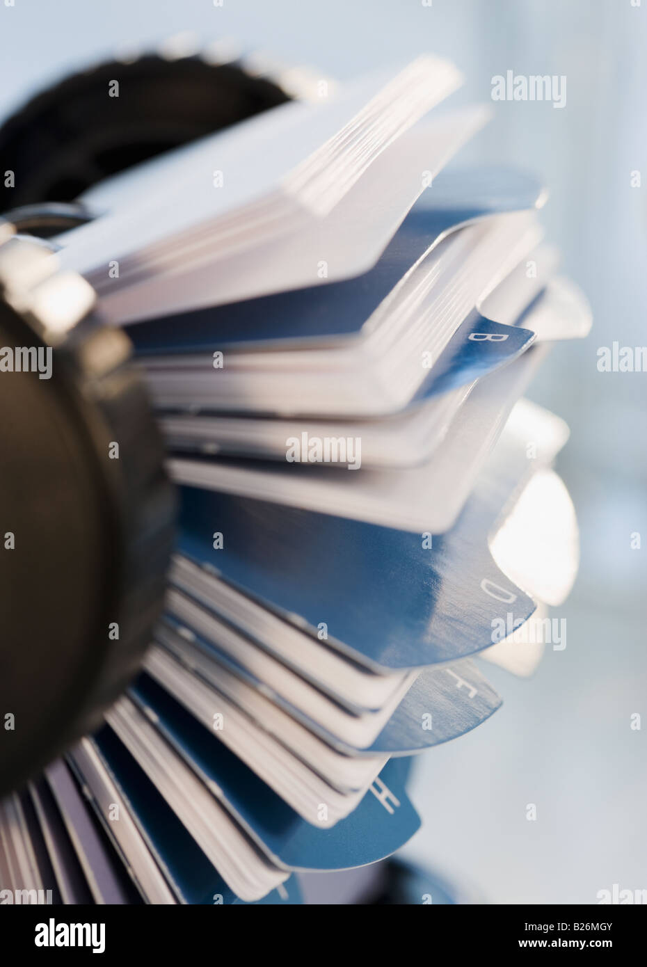 Close up of rotary card file Stock Photo Alamy