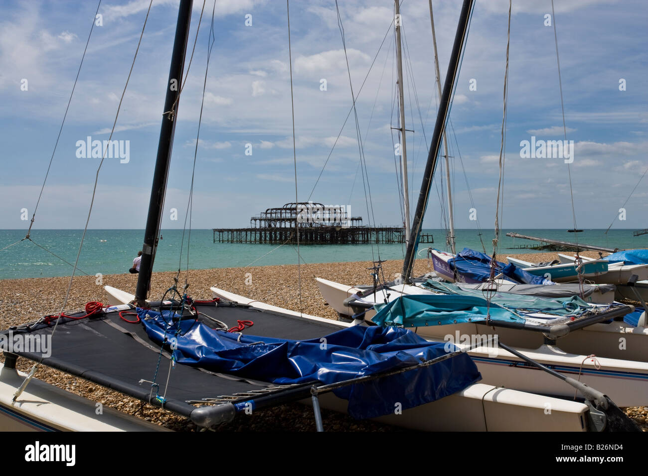 beach boating Brighton sea side Stock Photo