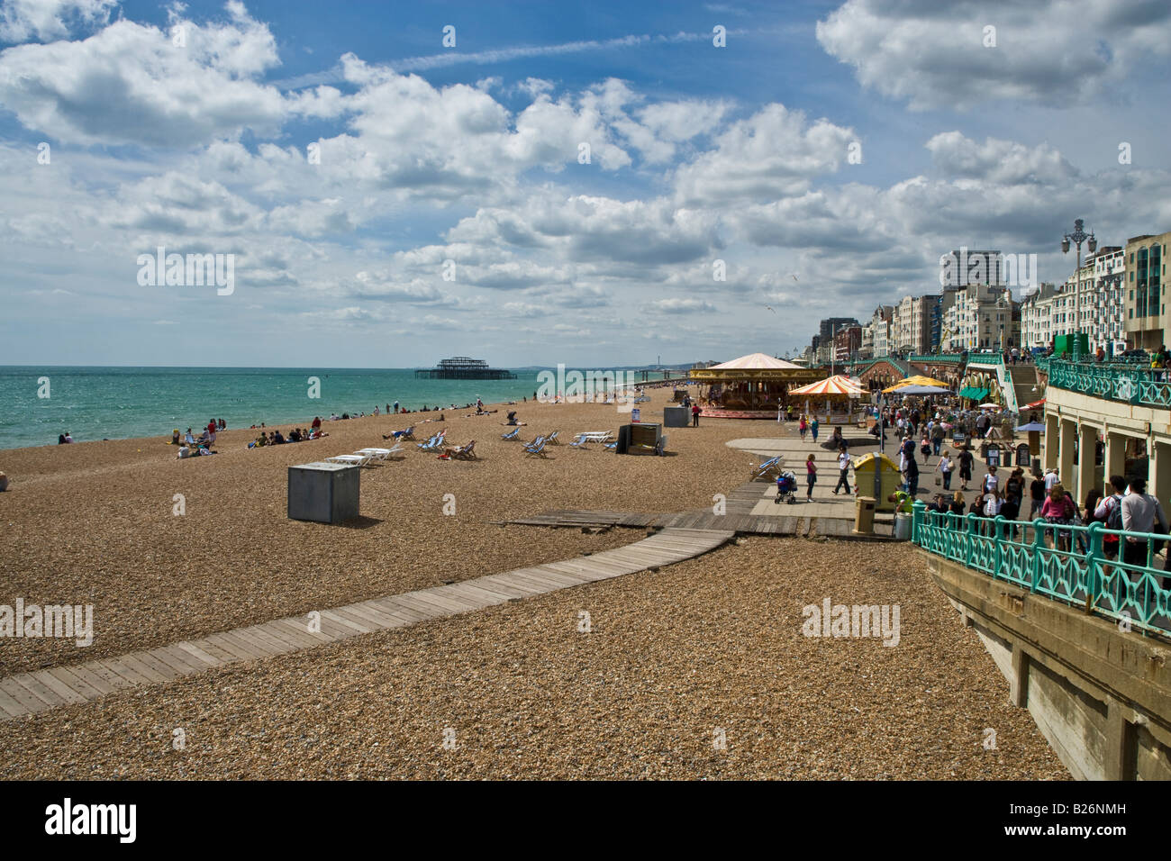 brighton beach sand sea side front uk Stock Photo Alamy