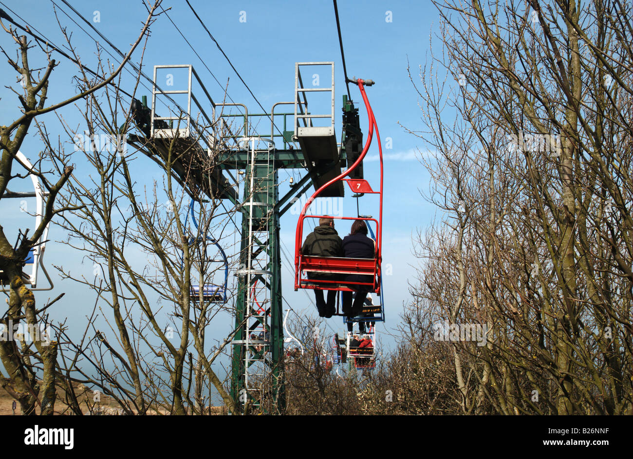 Chairlift Alum Bay Isle of Wight UK Stock Photo Alamy