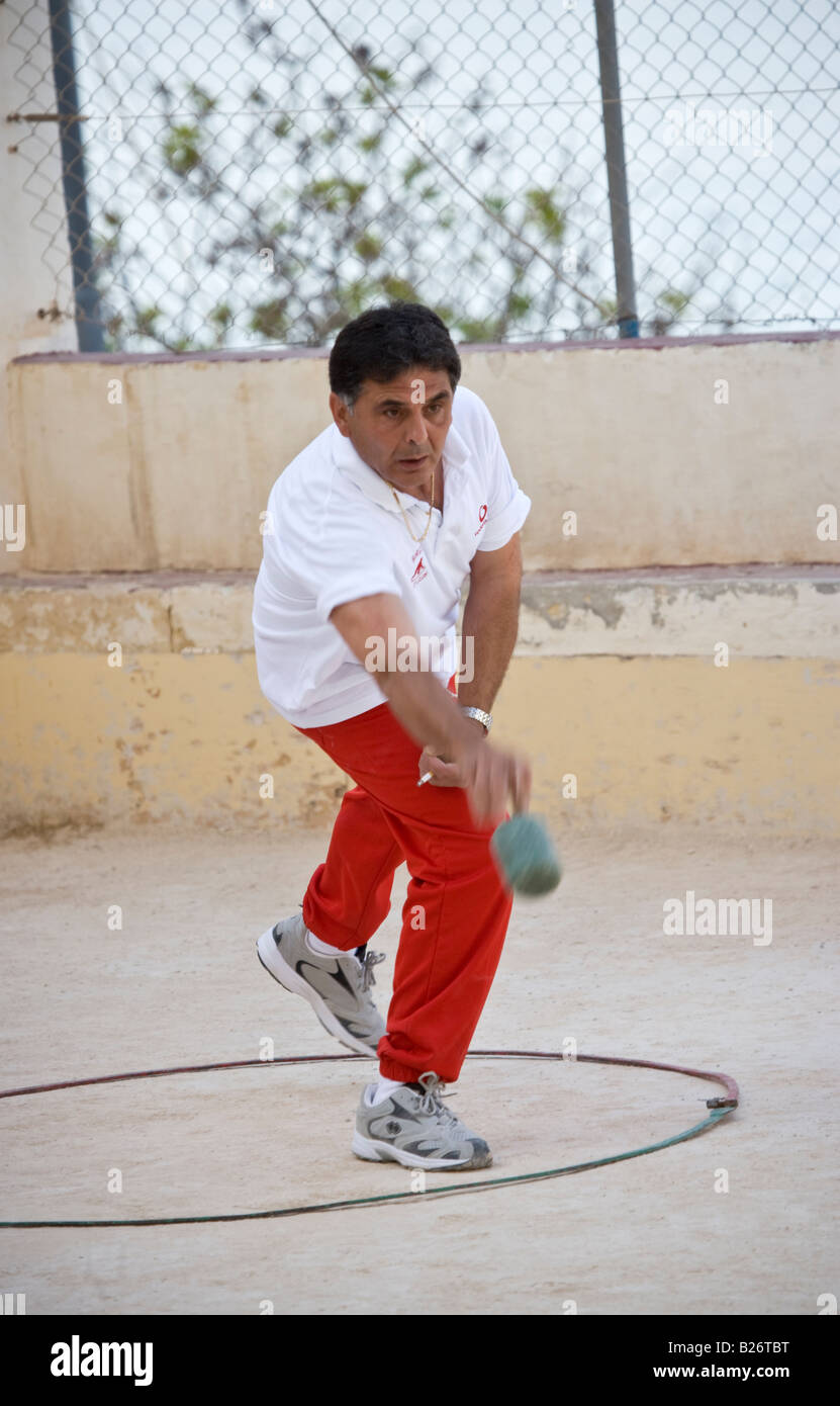 Playing Bocce Vittoriosa Birgu Valletta Malta Stock Photo Alamy