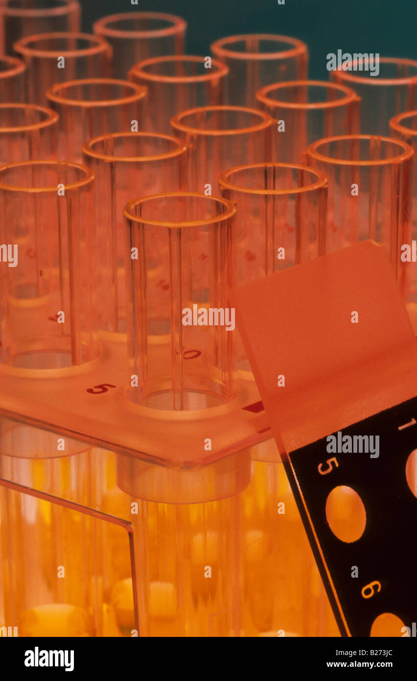 GLASS SLIDE TEST TUBES IN BACKGROUND Stock Photo Alamy