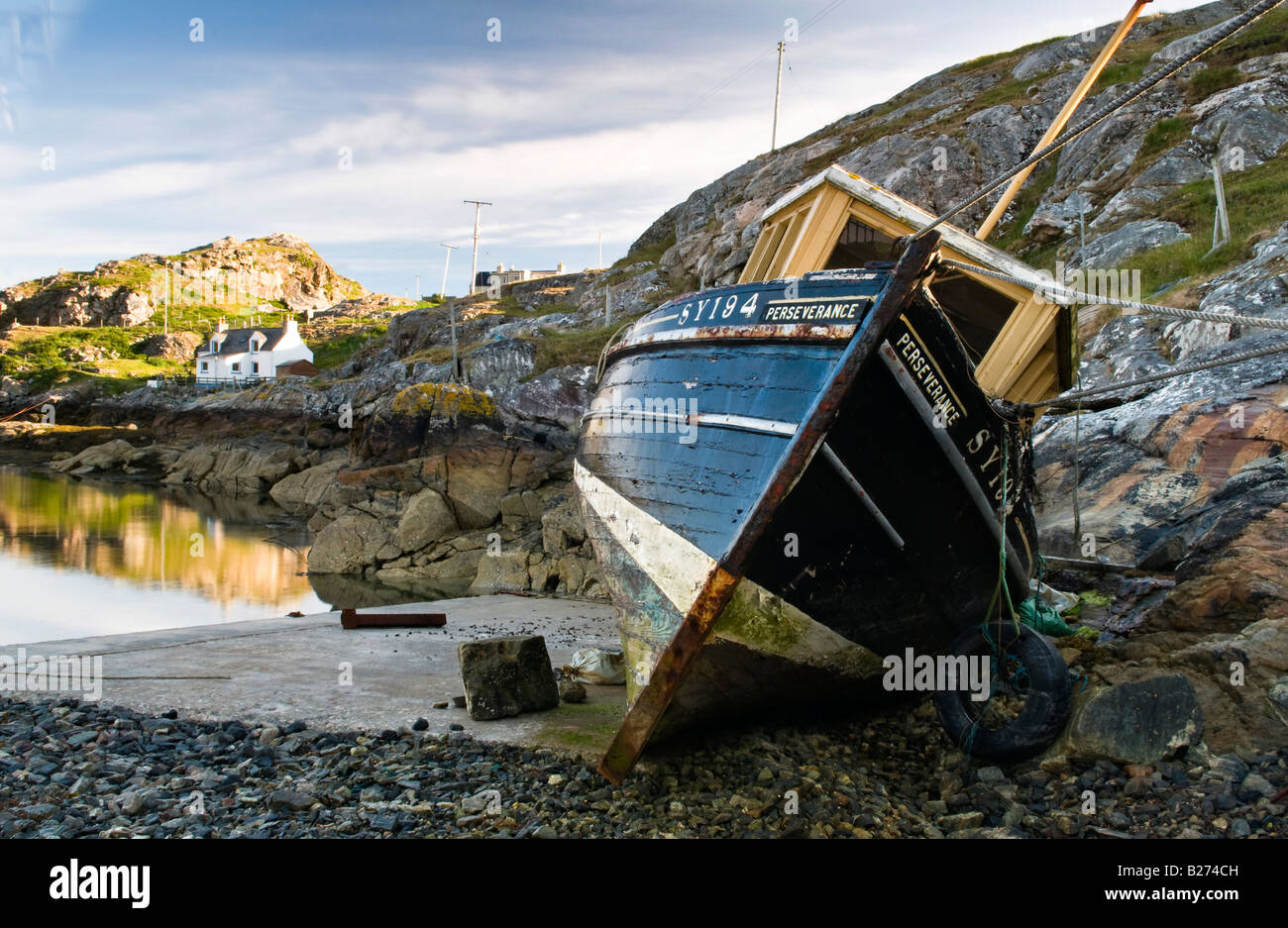 Stockinish harbour on the Isle of Harris, Hebrides, Scotland, UK Stock