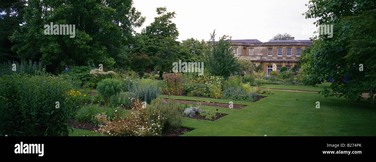 A panoramic view of The University of Oxford Botanic Garden Stock Photo