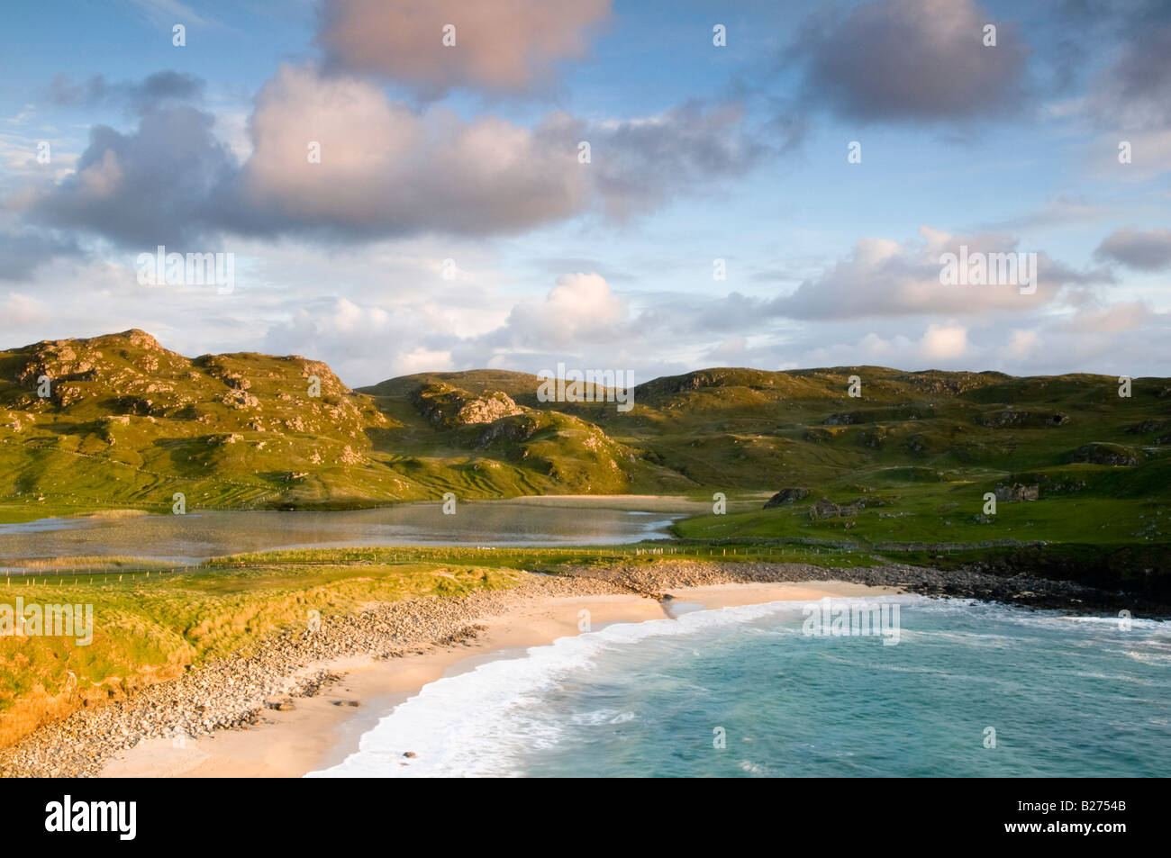 Evening light on Dalbeg beach, Isle of Lewis, Hebrides, Scotland, UK