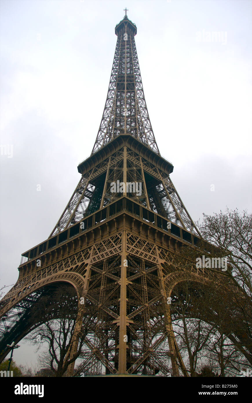 France, Paris, Champ de Mars, Eiffel Tower, low angle view Stock Photo