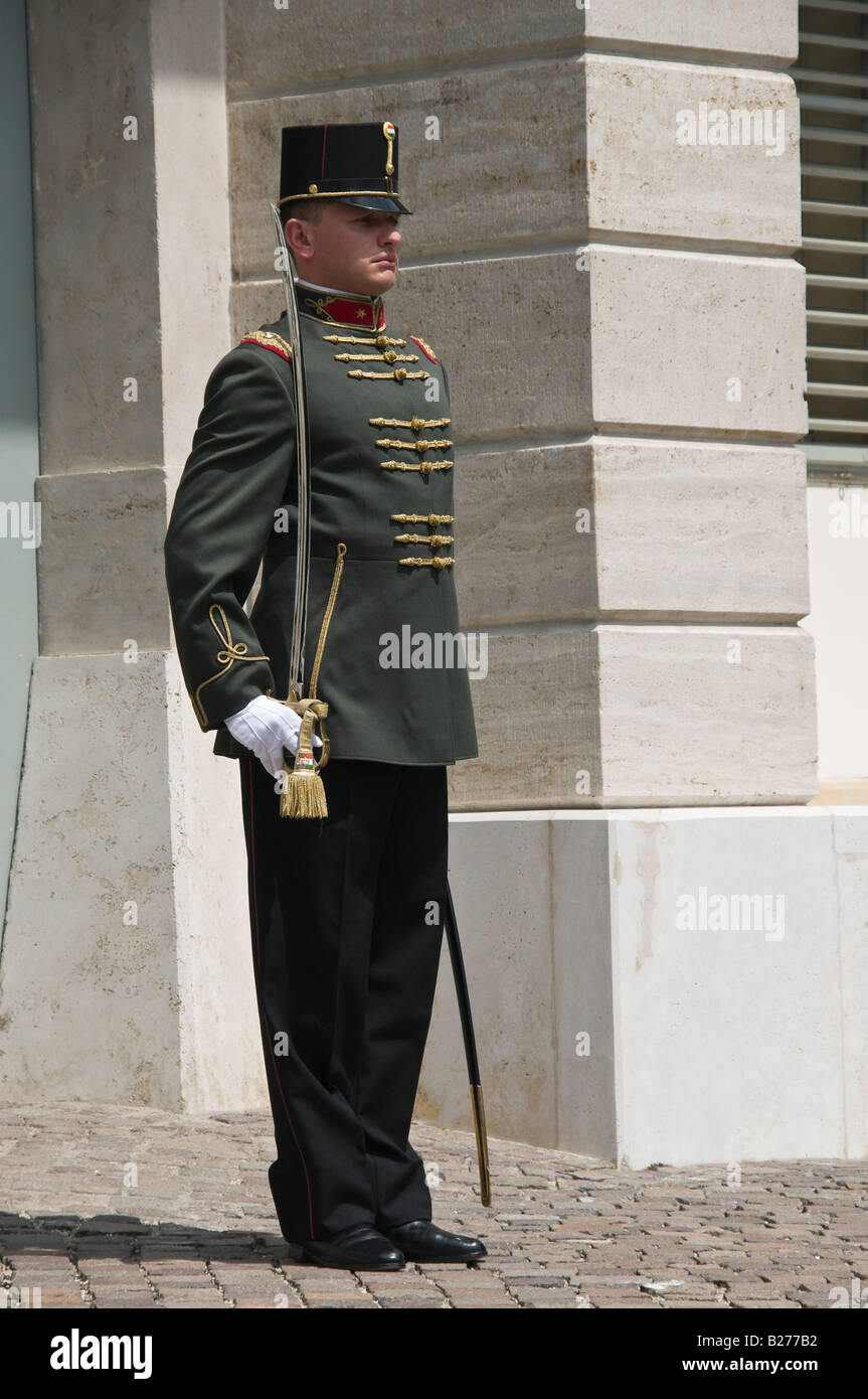 Hungarian Soldier in Ceremonial uniform Stock Photo