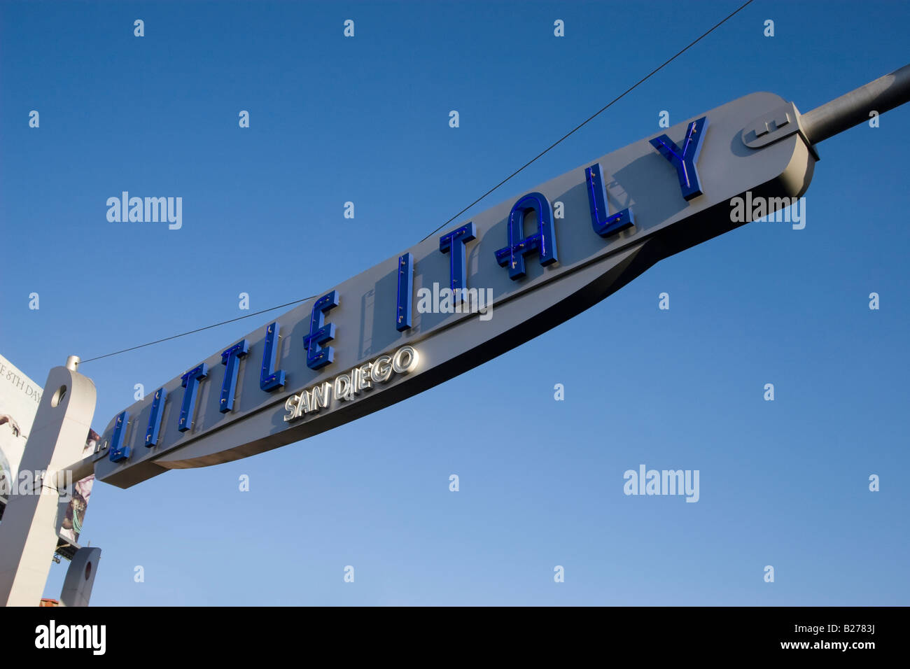 Little Italy marquee sign in San Diego California Stock Photo