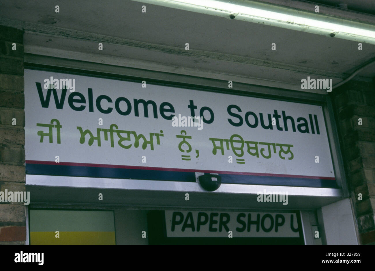 Southall station, with the station name in English and Punjabi London