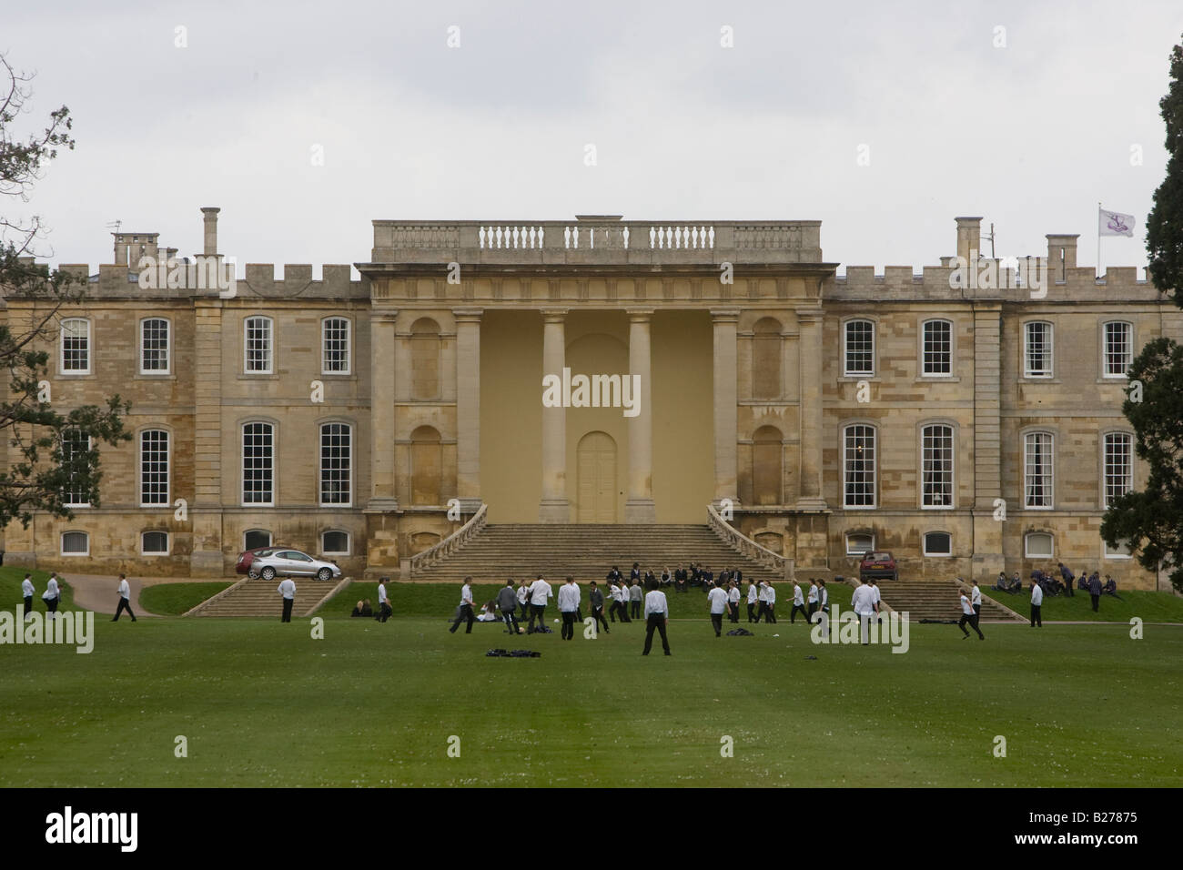 Schoolboys playing on their School field Kimbolton School Kimbolton