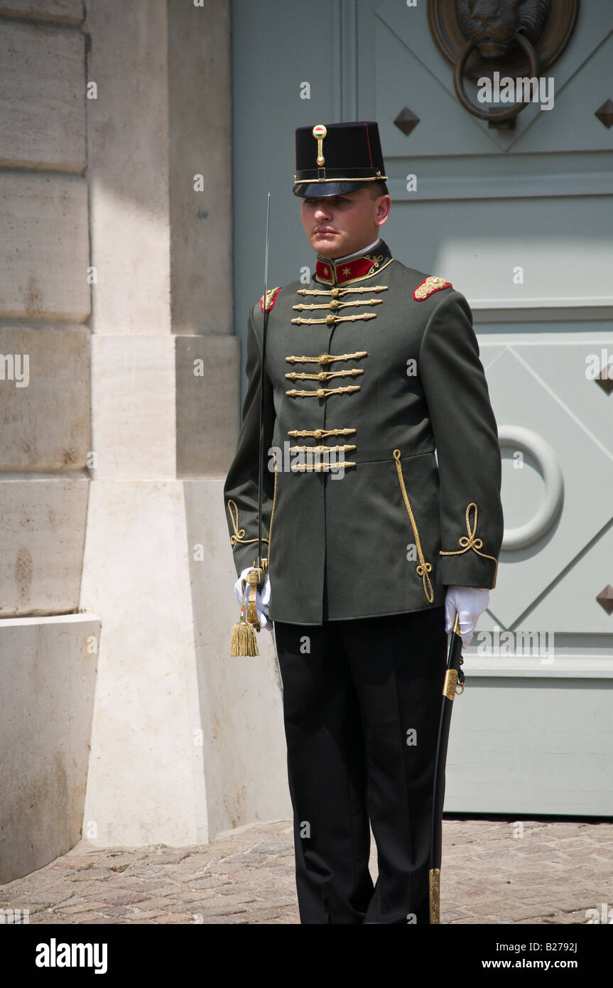 Hungarian Soldier in Ceremonial uniform Stock Photo