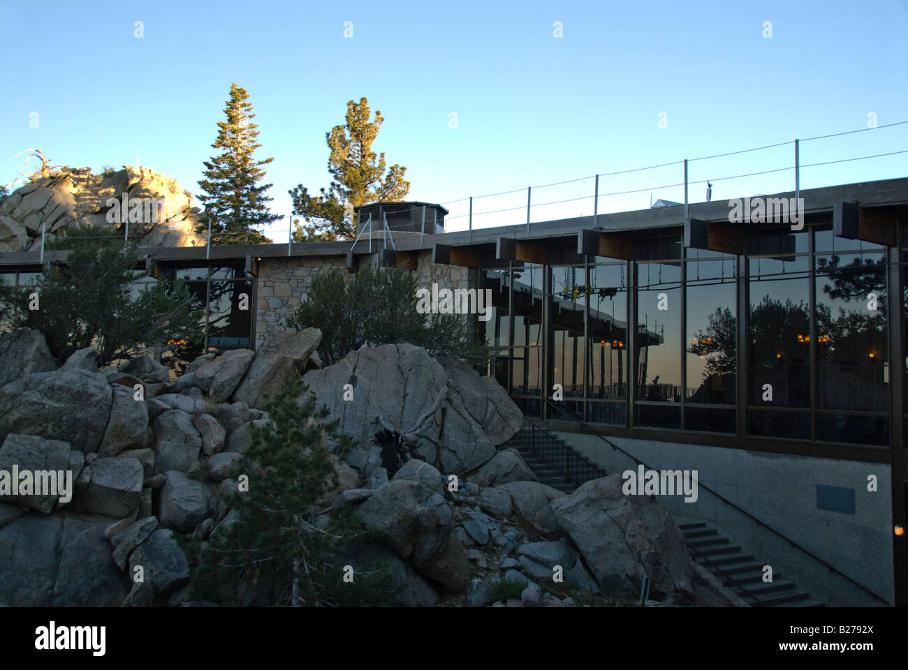 Restaurant at the top of the Palm Springs Aerial Tramway, California Stock Photo