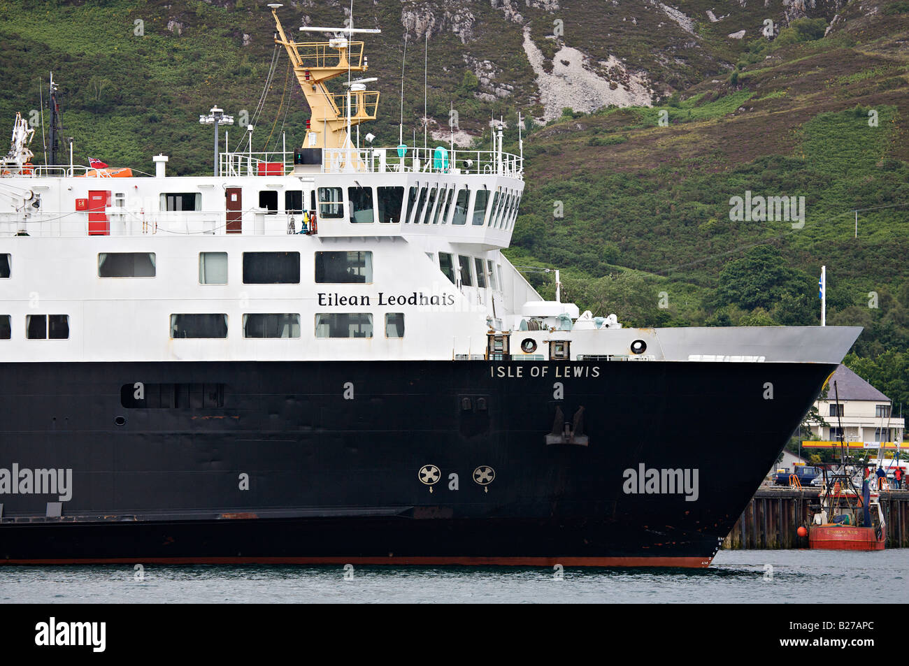 Caledonian MacBrayne ferry, The Isle of Lewis in Ullapool harbour Stock