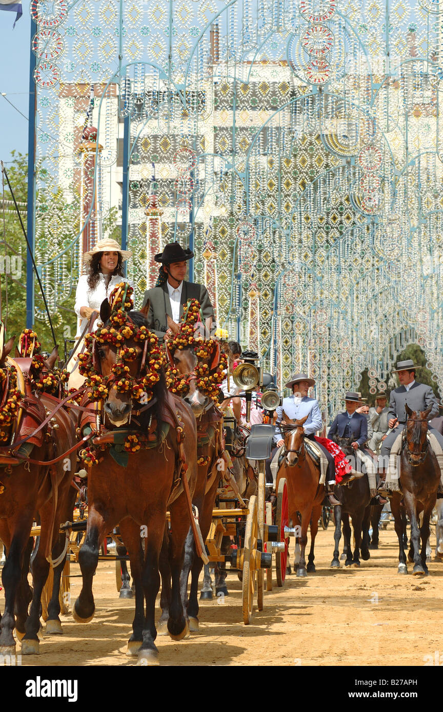 Feria de Caballo en Jerez  / Horse Fair in Jerez de la Frontera Stock Photo