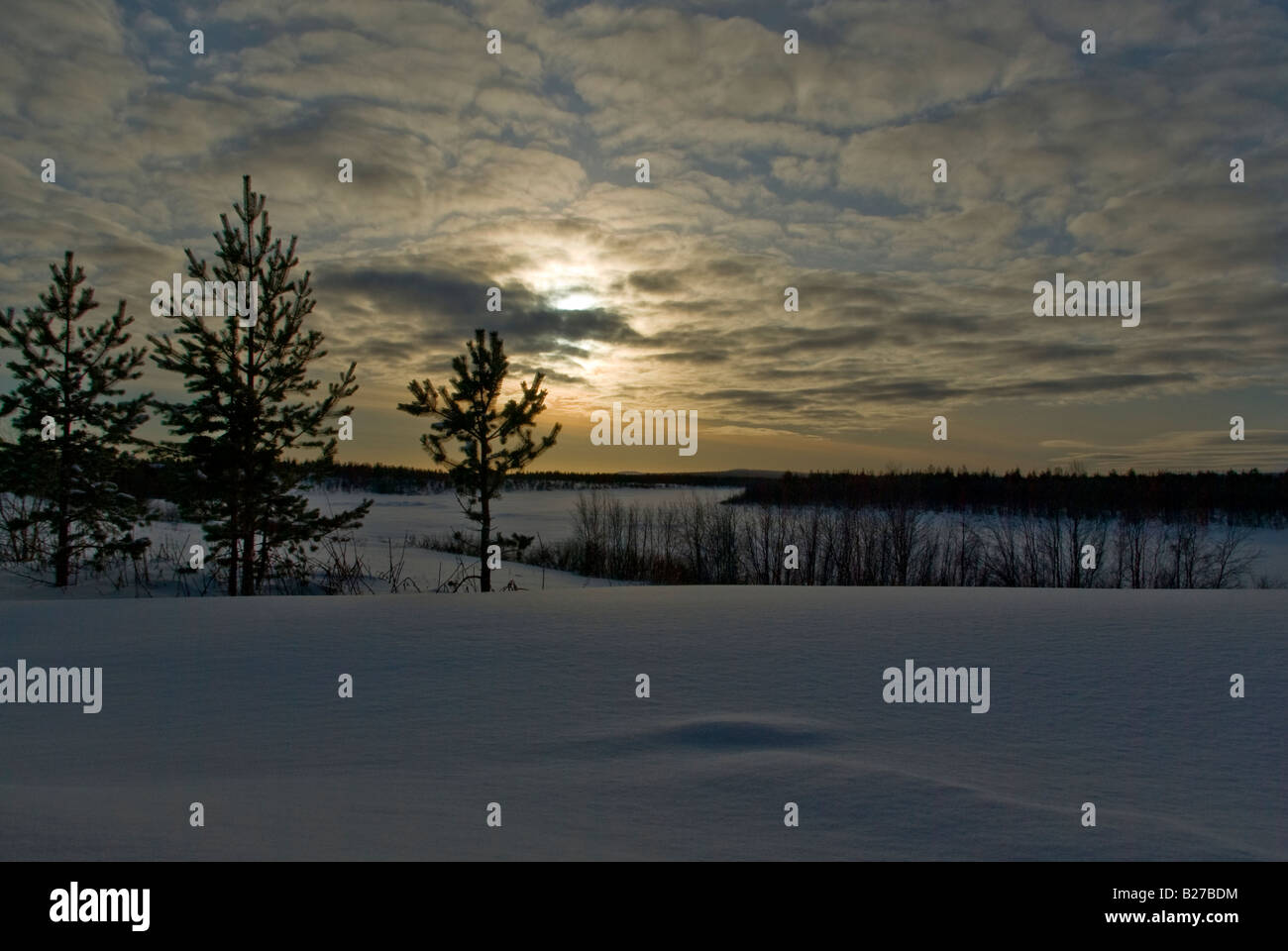 Sunrise In The Finnish Lapland Stock Photo Alamy