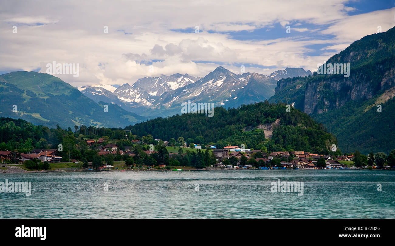 This is a view of the lake and Municipality of Brienz in the district ...