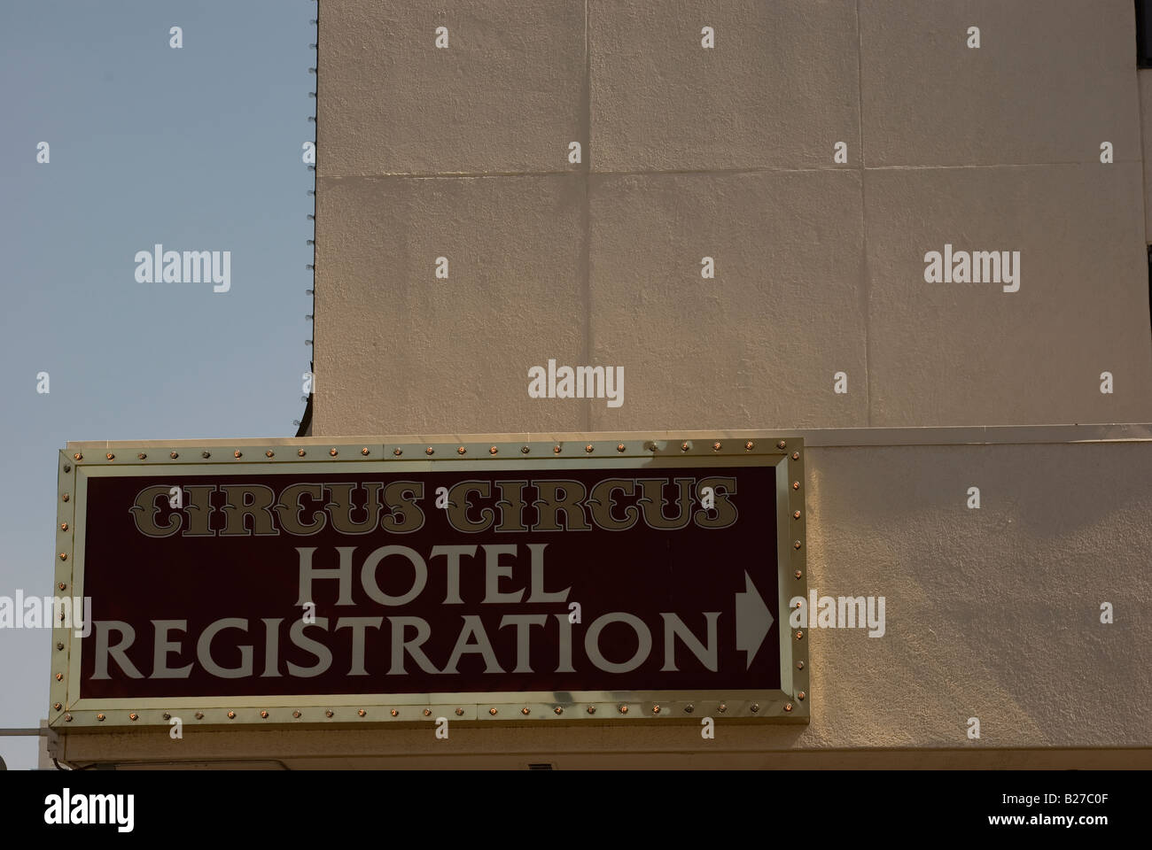 Circus Circus Hotel casino registration sign Stock Photo - Alamy