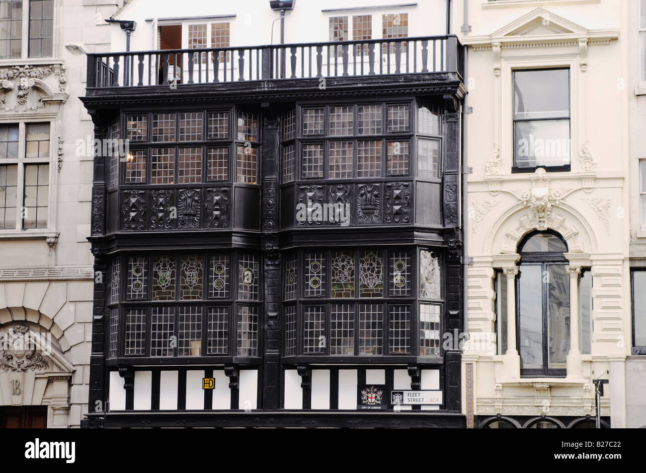 Exterior of Prince Henry s Room on Fleet Street London Stock Photo