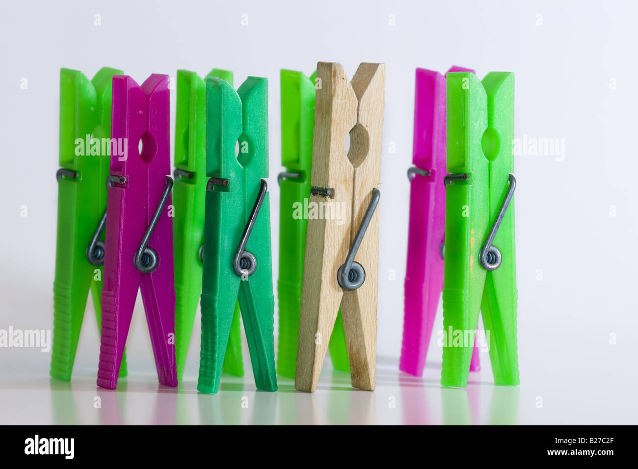 clothes pegs standing up Stock Photo Alamy