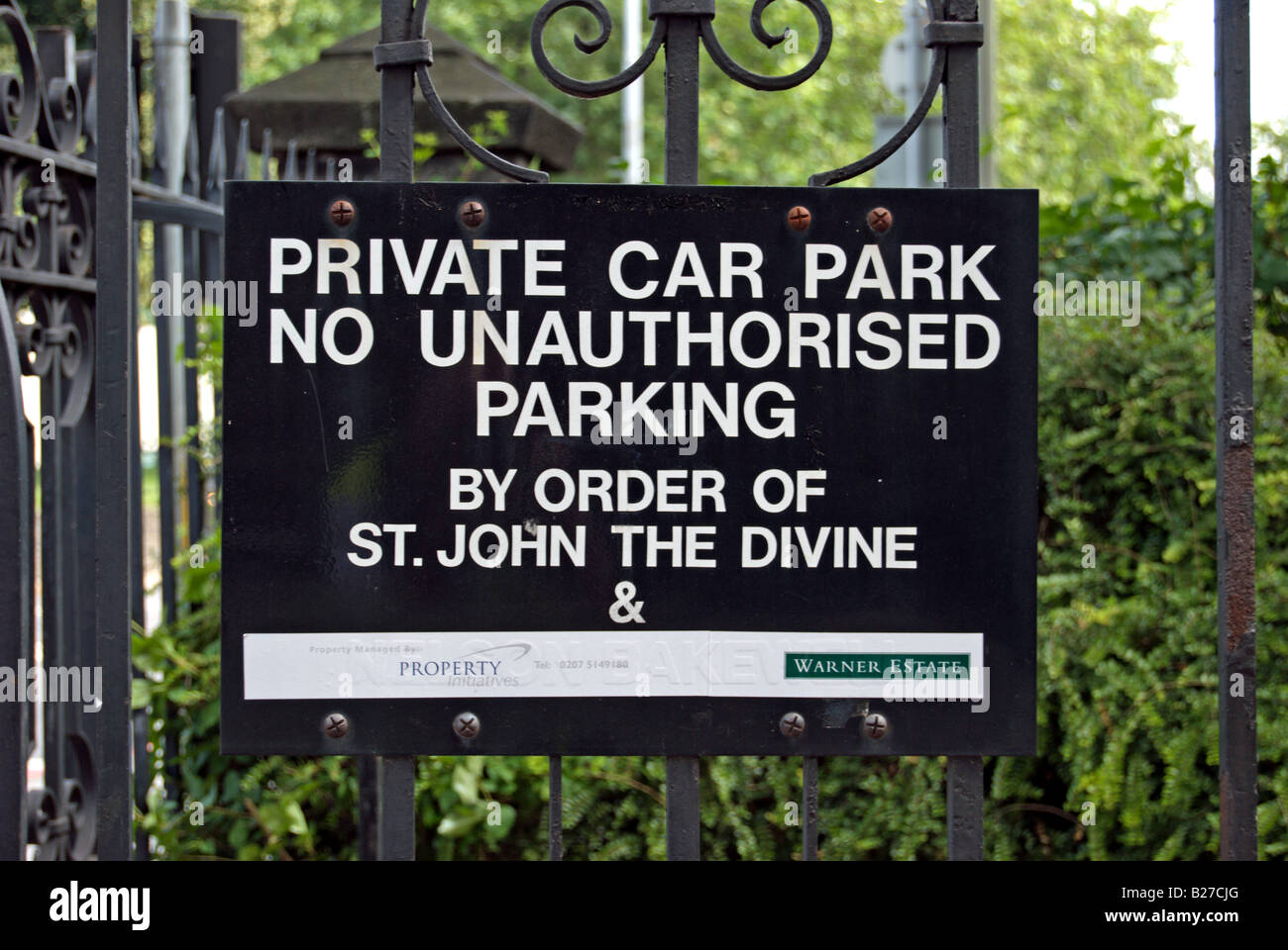 private car park sign at the church of saint john the divine, richmond