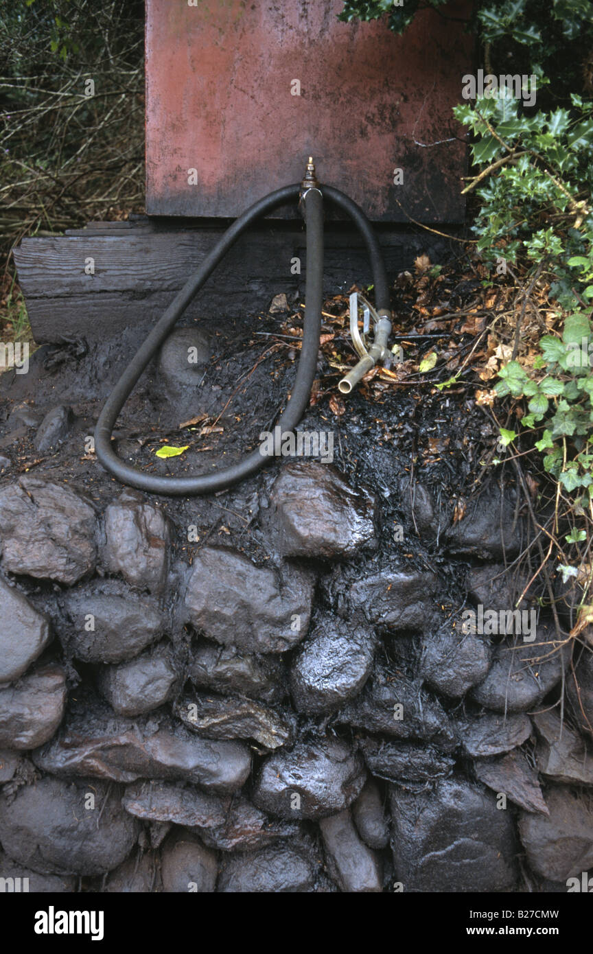 Pollution and ecological damage at a leaky private tank of diesel fuel