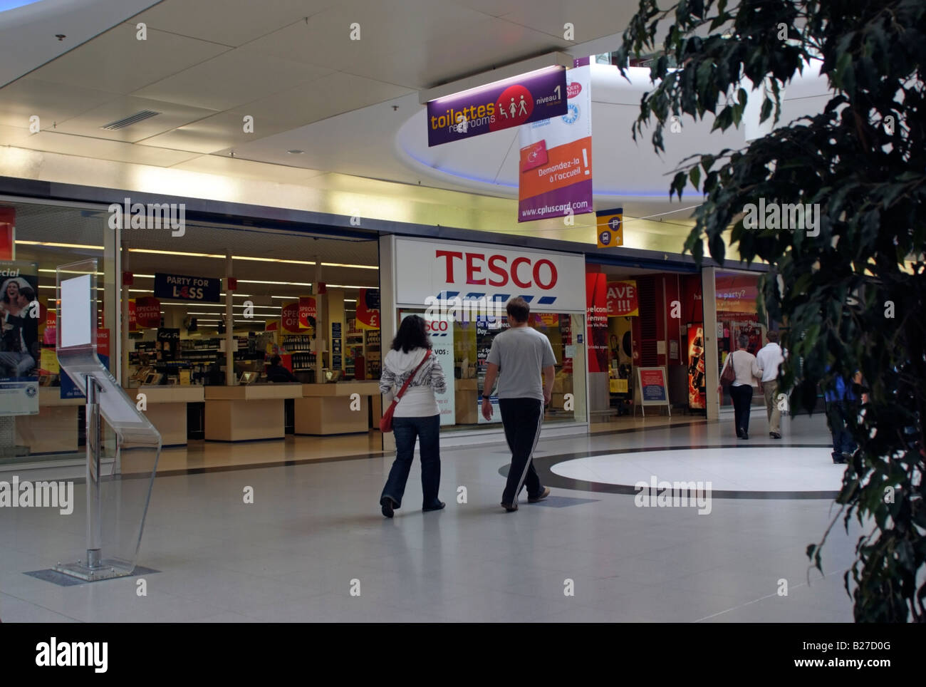 Tesco wine supermarket store on a quiet day in Calais France Stock
