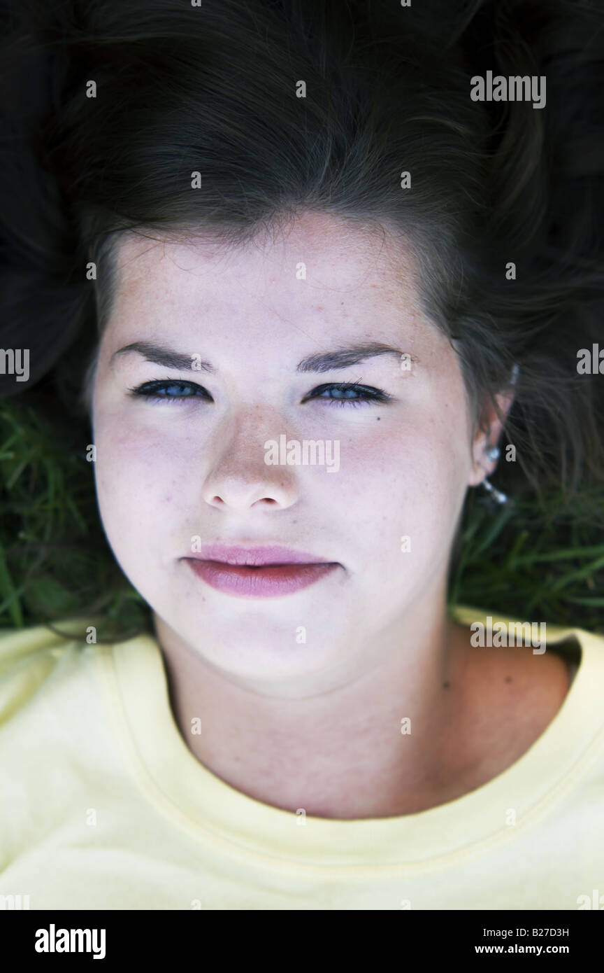 Portrait of girl from the top Stock Photo - Alamy
