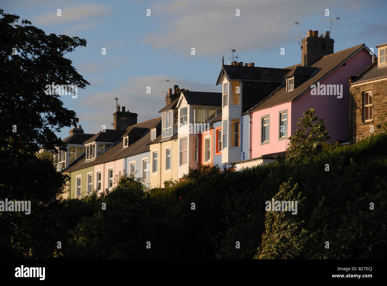 Colourful houses Alnmouth Stock Photo Alamy