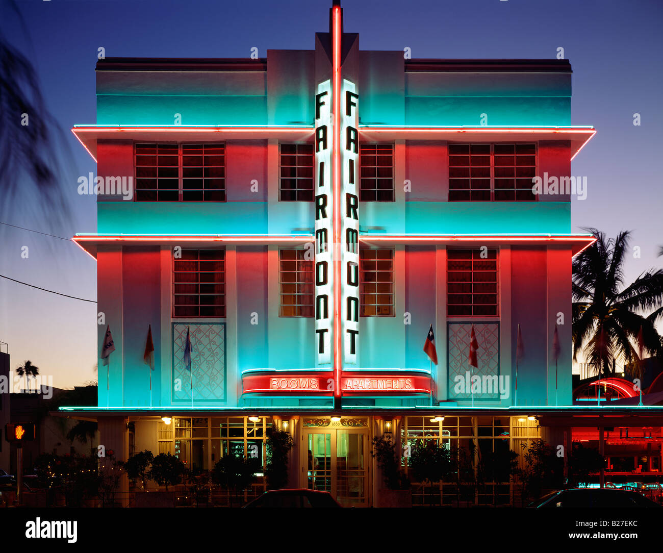 Fairmount Hotel At Dusk Renovated Art Deco Building Miami Fairmount Hotel At Dusk Renovated Art Deco Building Miami