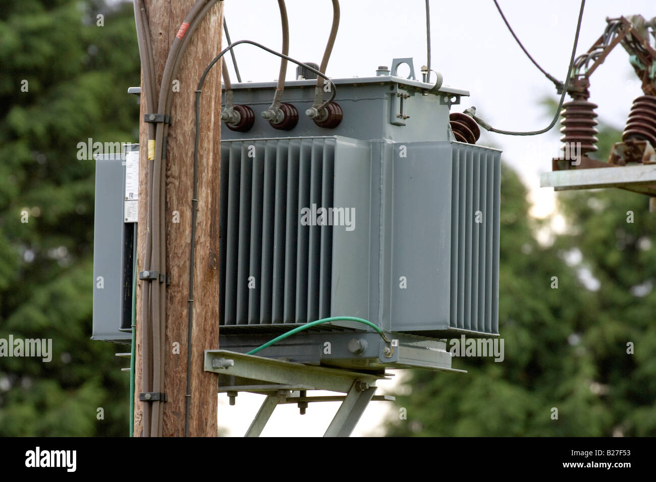 Pole mounted electrical transformer hires stock photography and images
