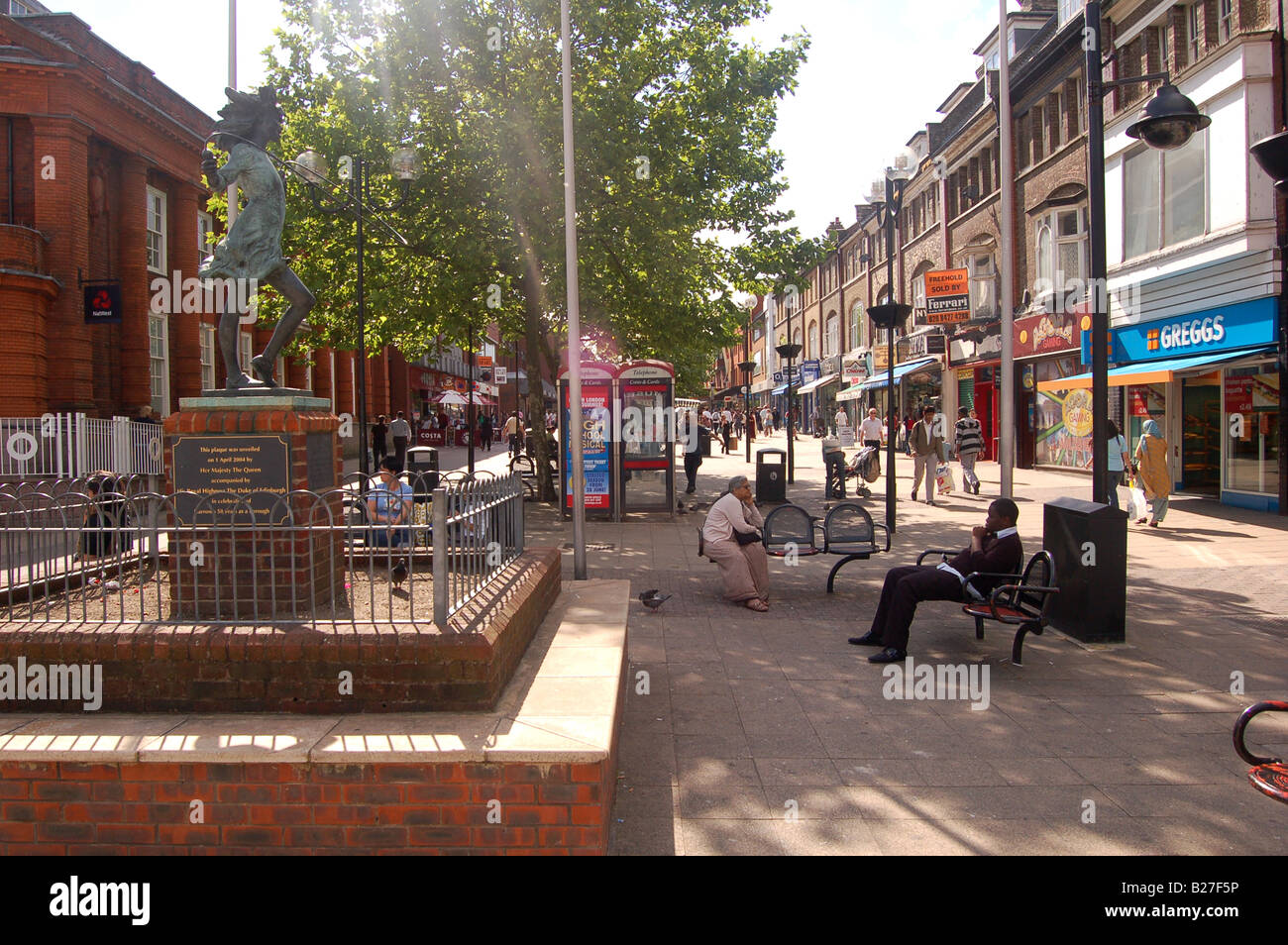 Statue of Katie by James Butler at St.anns Rd, Harrow, London, England Stock Photo