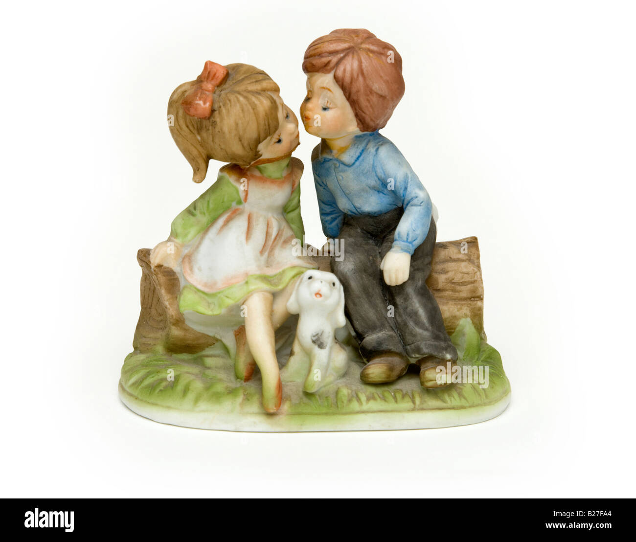 ornament of two young people in love Stock Photo