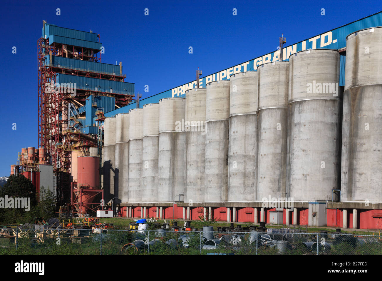 Grain terminal at Ridley Island prince Rupert BC Stock Photo Alamy