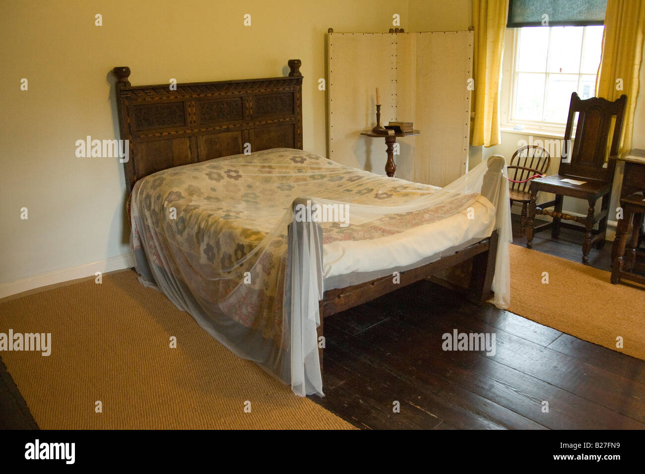 bedroom of Samuel Wesley at The Old Rectory in Epworth, UK Stock Photo