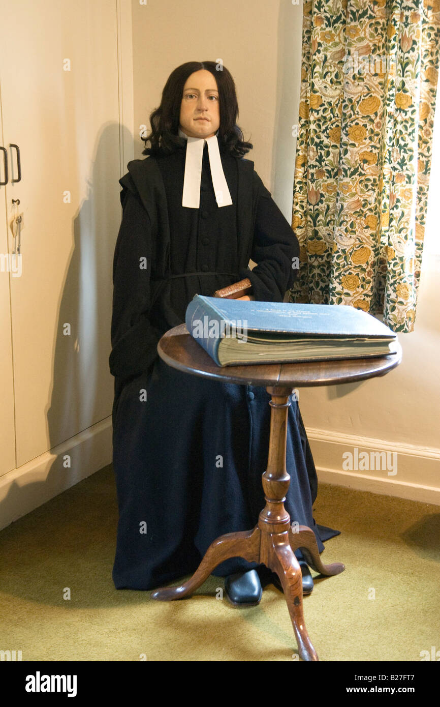 model figure of John Wesley the famous Methodist preacher at The Old Rectory in Epworth, UK Stock Photo