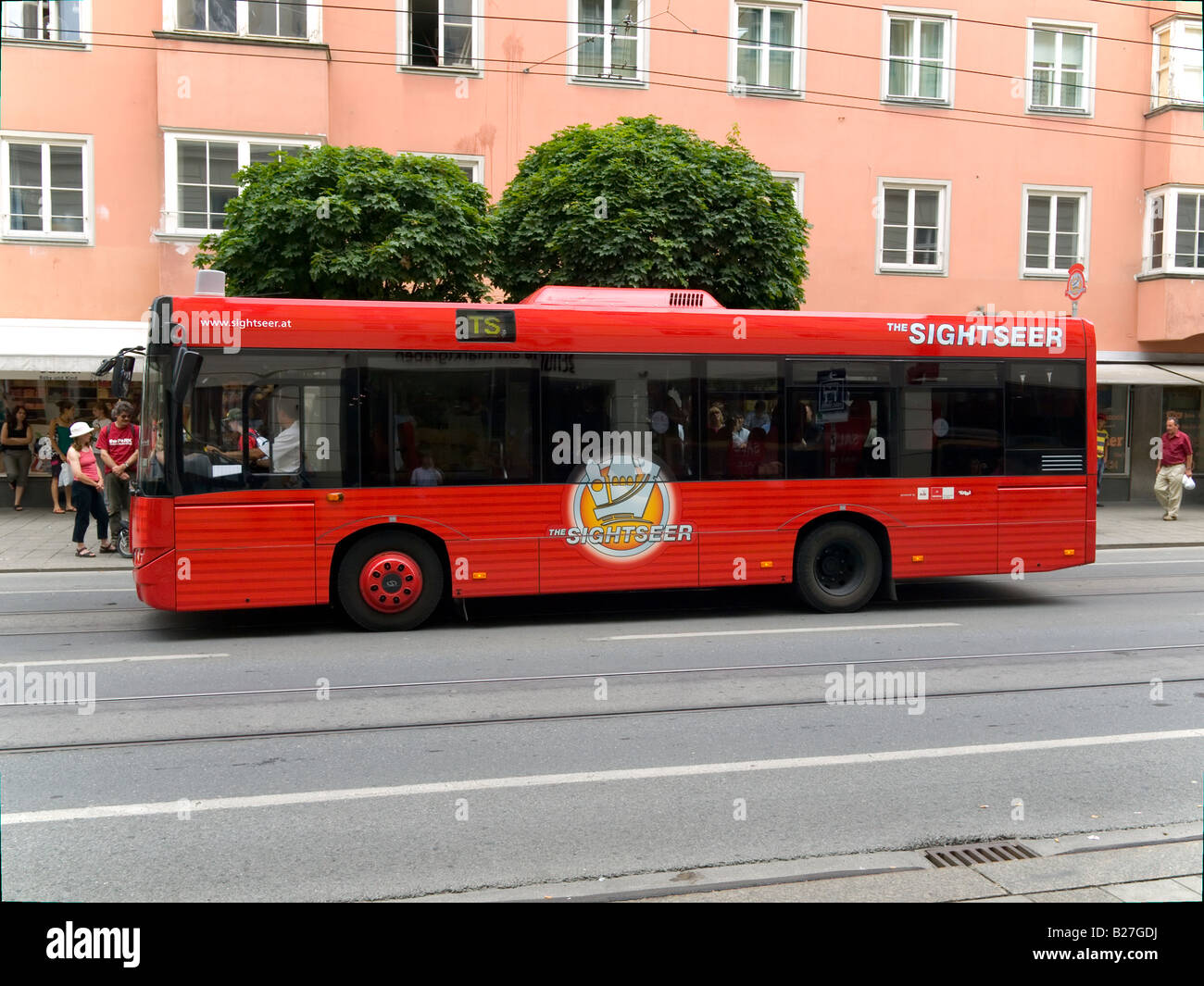 Sightseer bus a special service for tourists in Innsbruck Austria Stock Photo