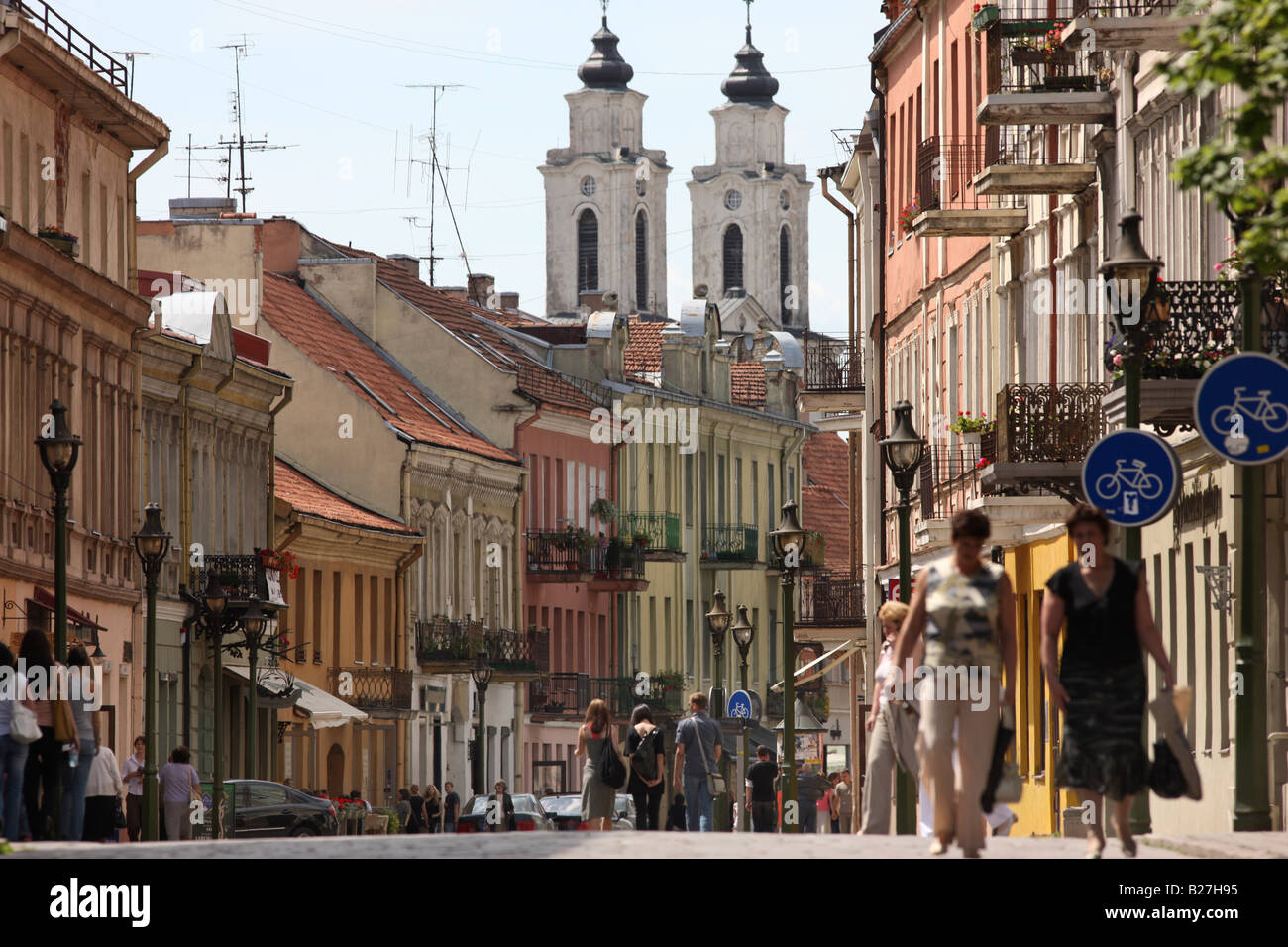 LTU Lithuania Kaunas Old town Vilniaus street Stock Photo - Alamy