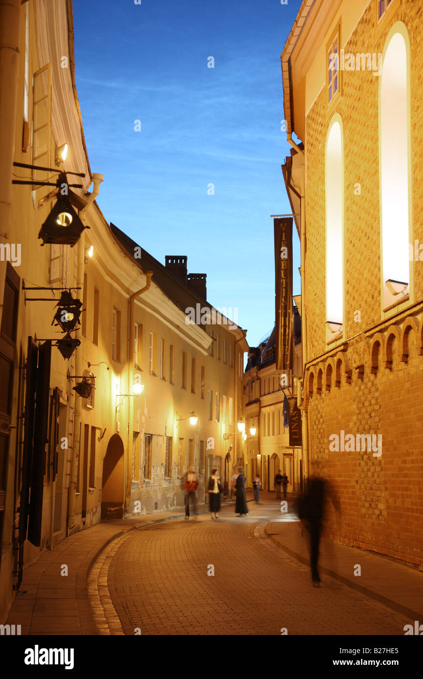 LTU Lithuania Capital Vilnius Oldtown typical narrow street in the University quarter Stock Photo