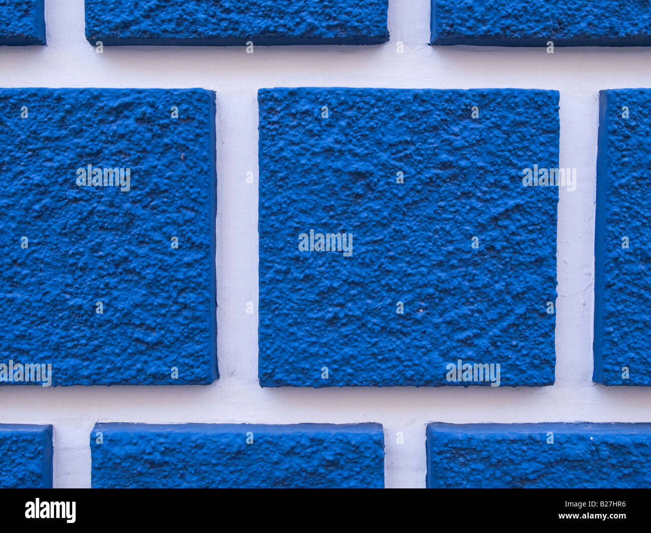 Exterior view of blue squares on the building Stock Photo