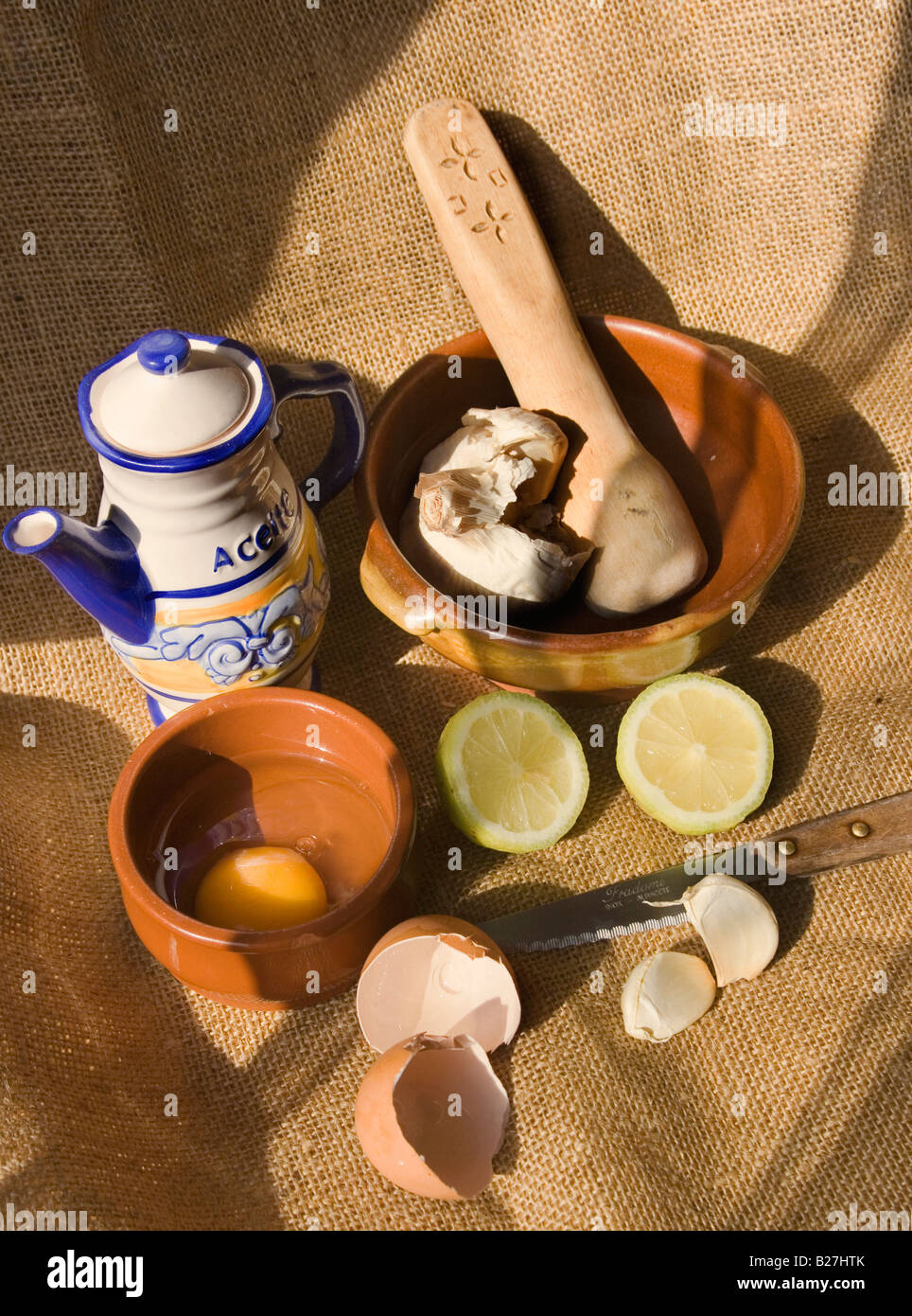 Mayonnaise Ingredients Stock Photo