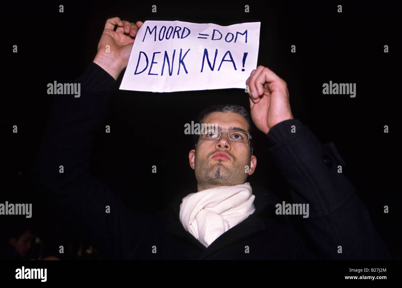 Protest demonstration after the murder of Film director Theo Van Gogh by a  Muslim fanatic. Dam Square, Asterdam, Netherlands Stock Photo - Alamy