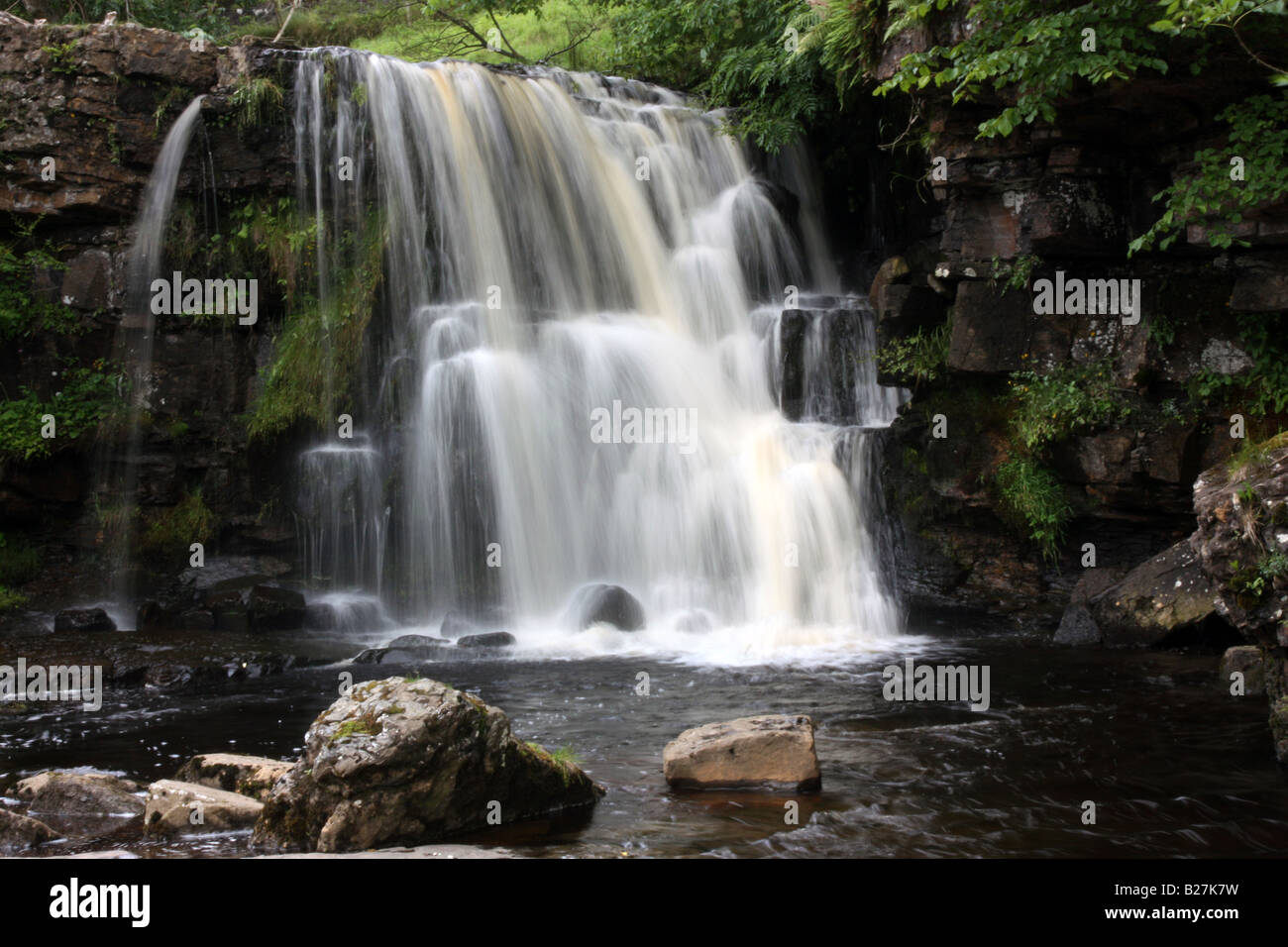 Upper Catrake Force in Swaldale North Yorkshire Stock Photo