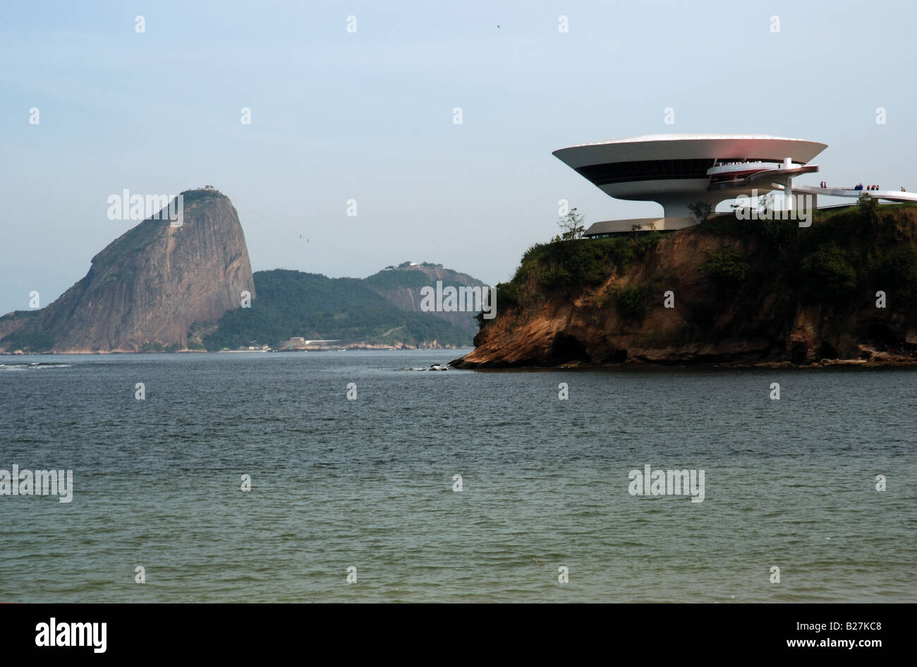 Museum of contemporary art in Niteroi Rio de Janeiro by Oscar Niemeyer, Brazil, Brasil, art, modern architecture, niterói Stock Photo