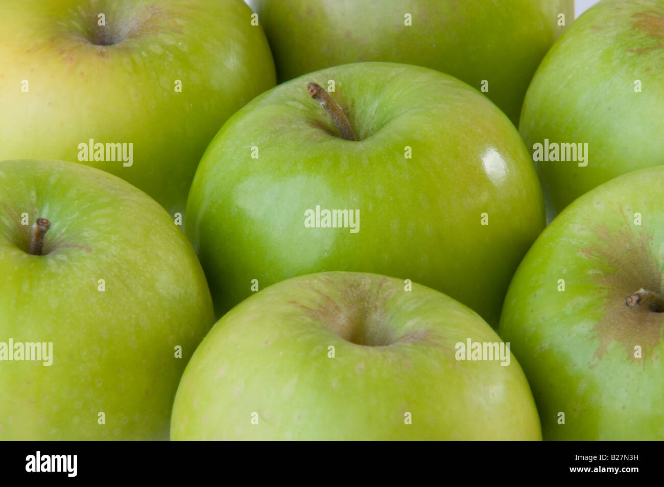 Organic Fruit Group of Green Apples Studio Stock Photo Alamy